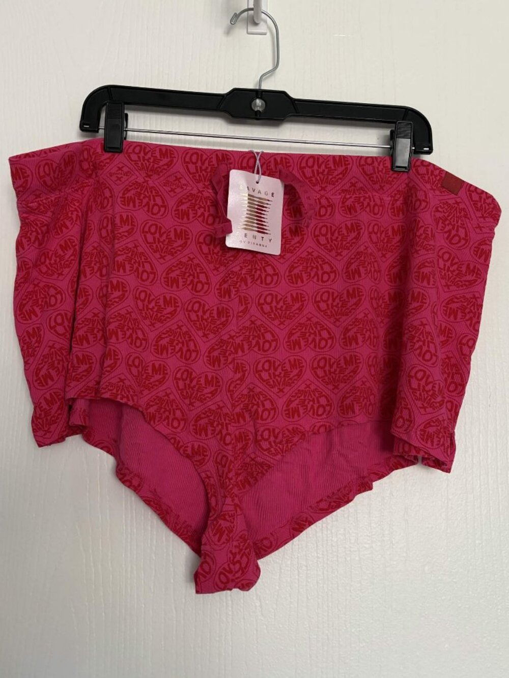 Savage x Fenty Pink Heart Rib Sleep Short 3x